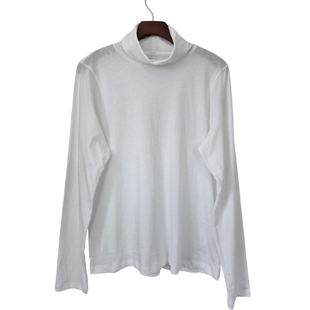 J. Crew Tissue Crepe Turtleneck Long Sleeve Top Size‎ Large White NWT CO280